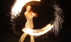 Feuershow Sparkle Poi mit Eisenpulver